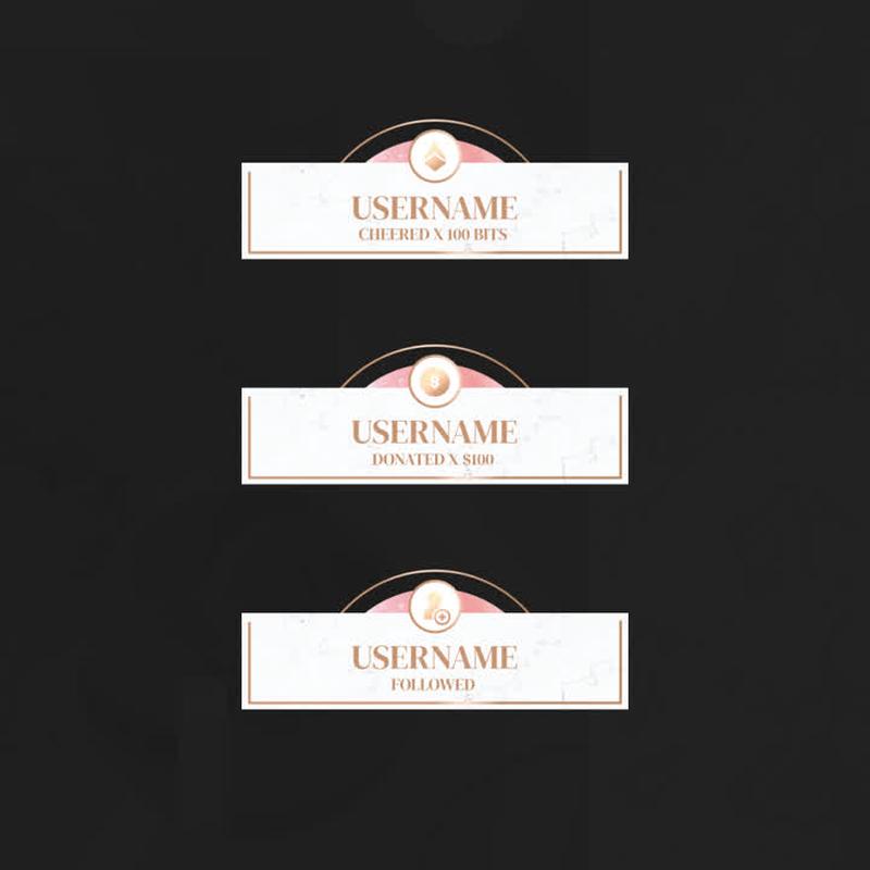 Rose Gold Animated Stream Alerts