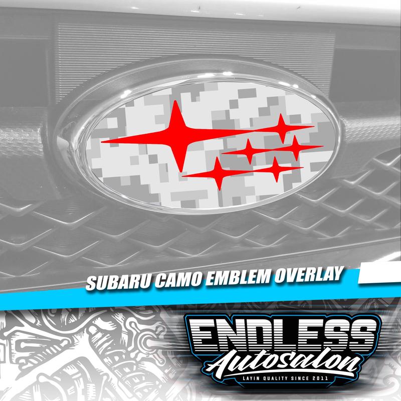 2003+ Subaru Forester Camo Red Emblem Overlay