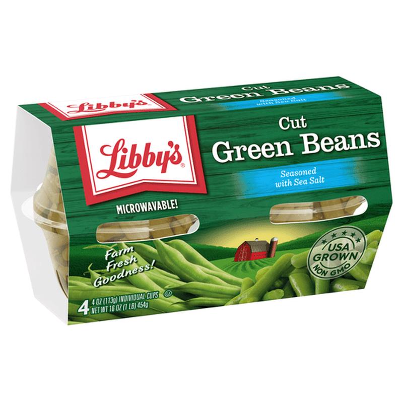 (4 Count) Libby\'s Cut Green Beans, Canned Vegetables, 4 oz