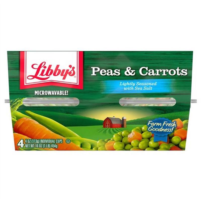 (4 Count) Libby\'s Seasoned Peas & Carrots, Canned Vegetables, 4 oz